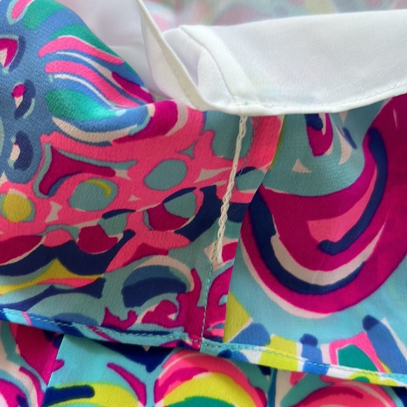 Lilly Pulitzer Lela Silk Dress in gorgeous, colorful Psychedelic Sunshine Print - Picture 12 of 14